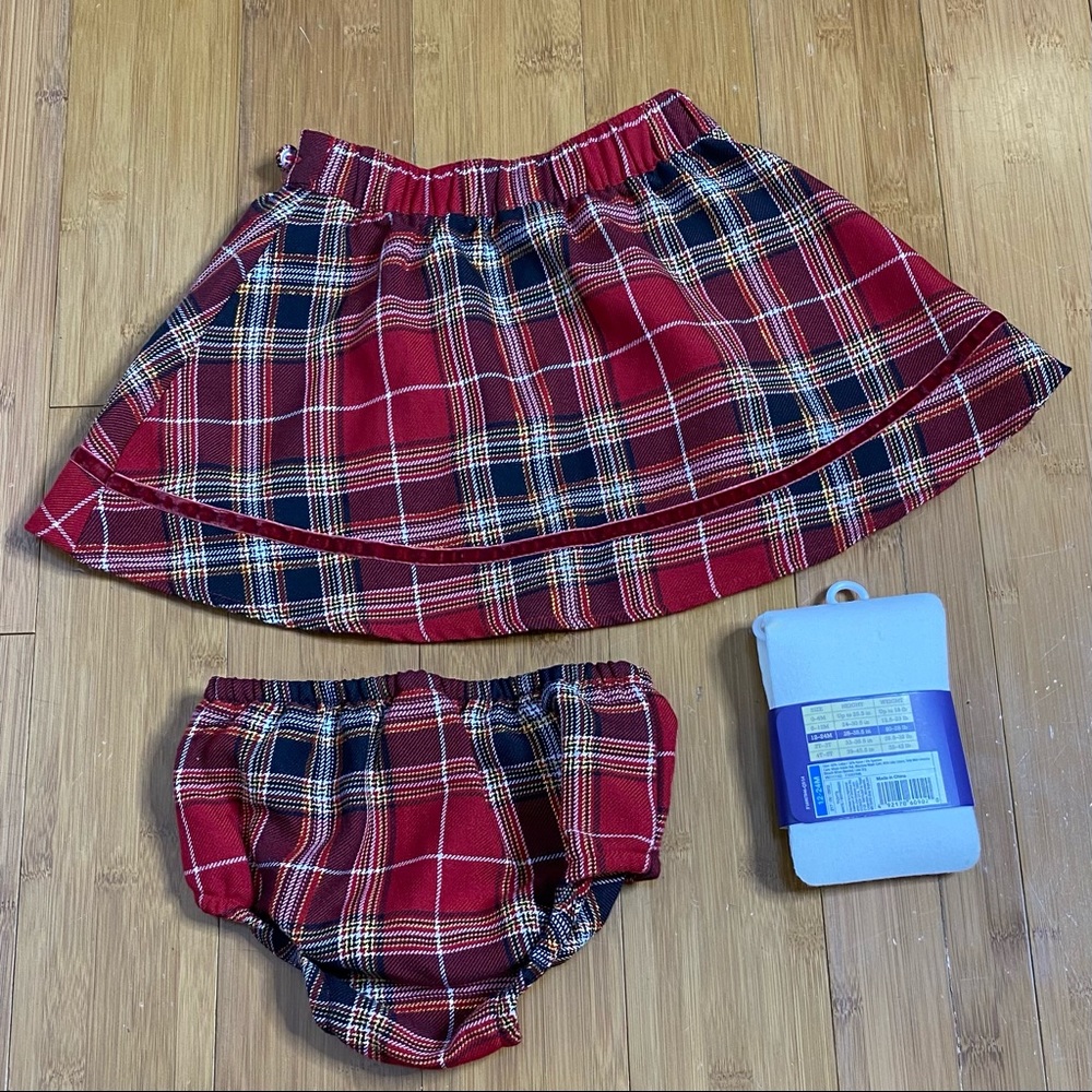 Wonder Kids plaid skirt diaper cover tights 18M - Picture 2 of 6